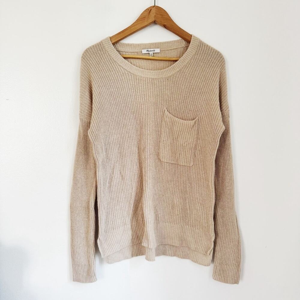 Madewell Classic Thompson Tan Crew Neck Sweater Nwot